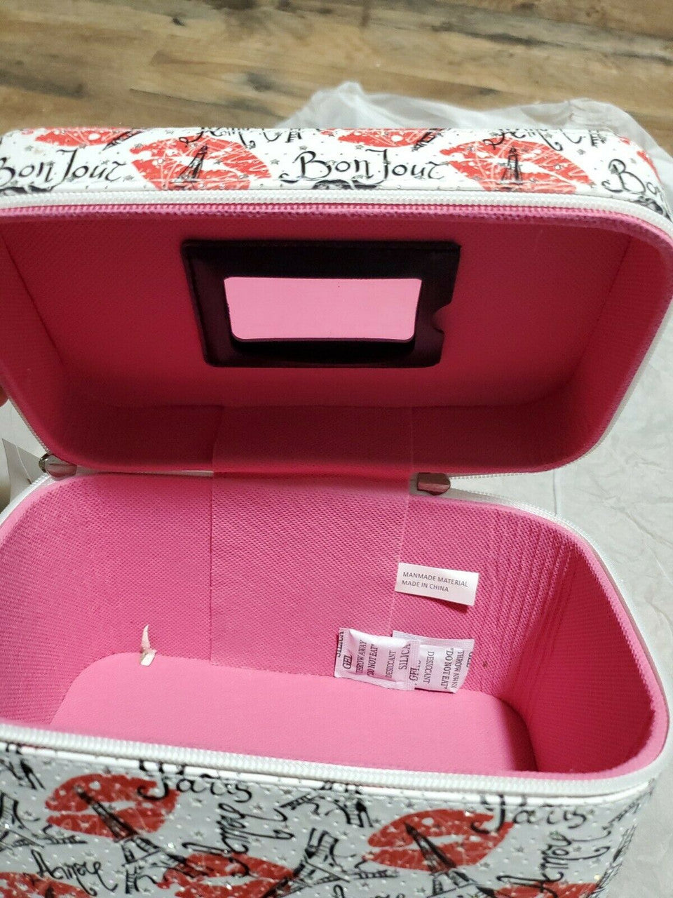 Bon Jour Paris Fashion Makeup Cosmetic Beauty Bag Travel Train Case LM