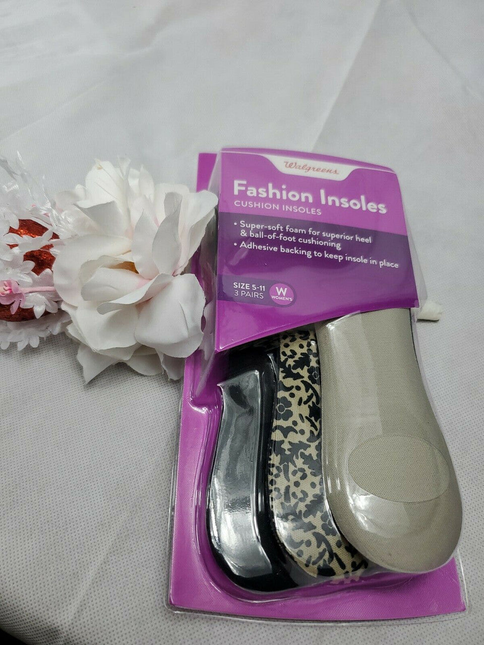 Women Fashion Insoles For Shoes Walgreens 3 Pairs Size 5-11 (C)