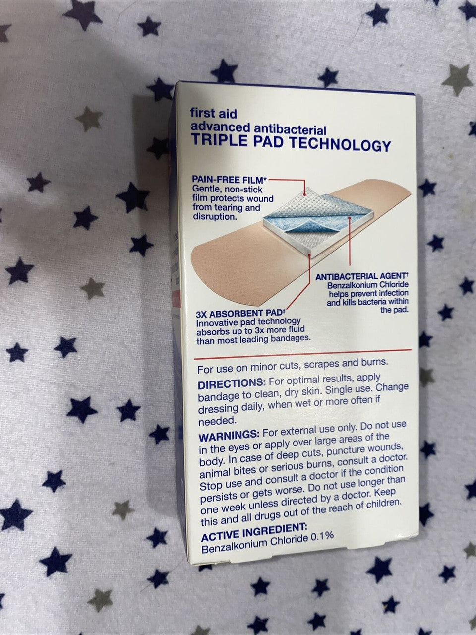 Rite Aid Advanced Antibacterial Fabric Adhesive Bandages 2" x 4" box of 10