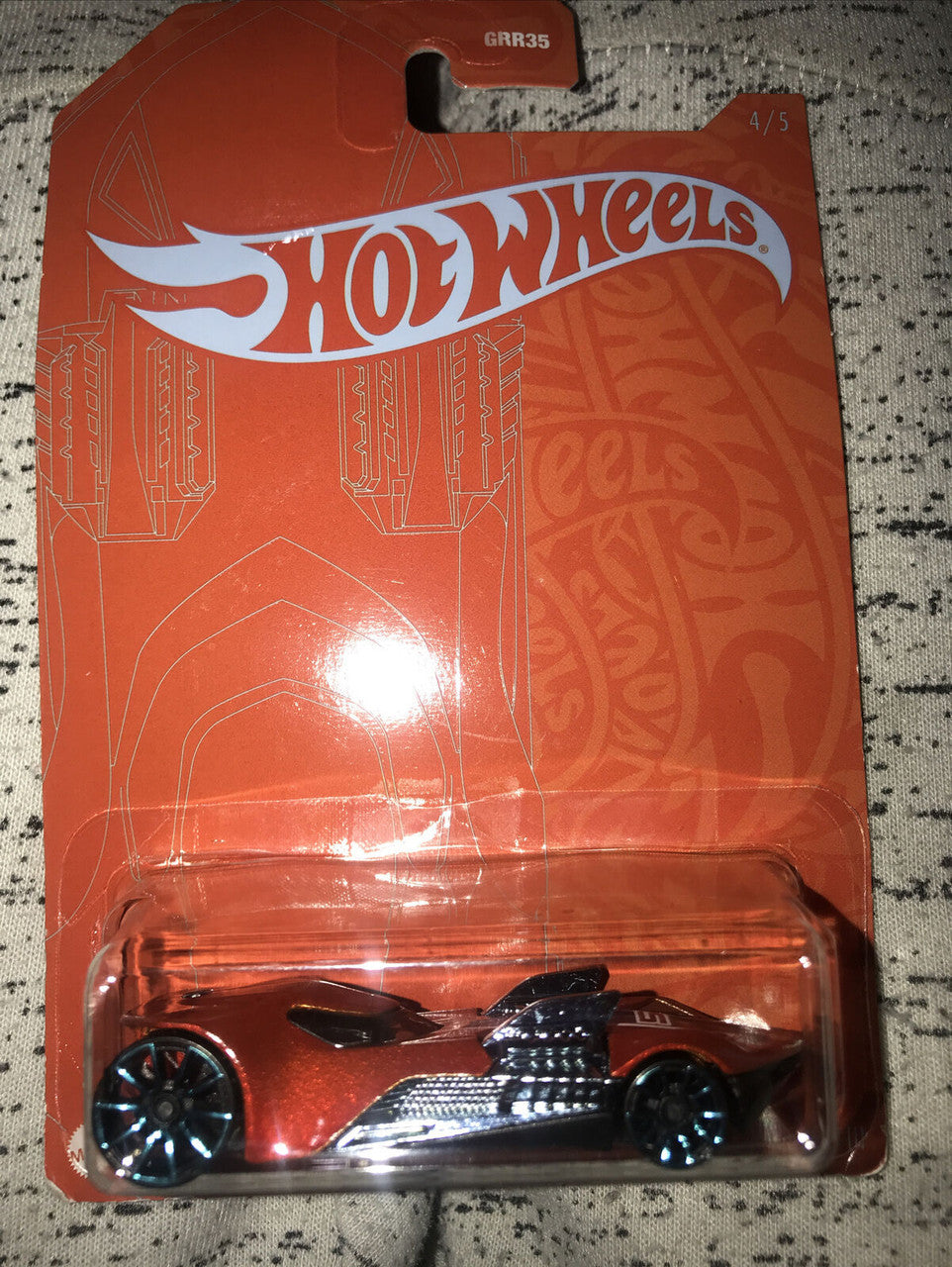 Hot Wheels Twin Mill III Blue and Satin 4 of 5 on Orange Cardback