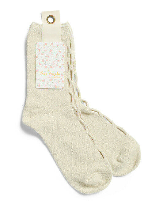 FREE PEOPLE Bonjour Anklet Socks Nude One Size soft cozy cute