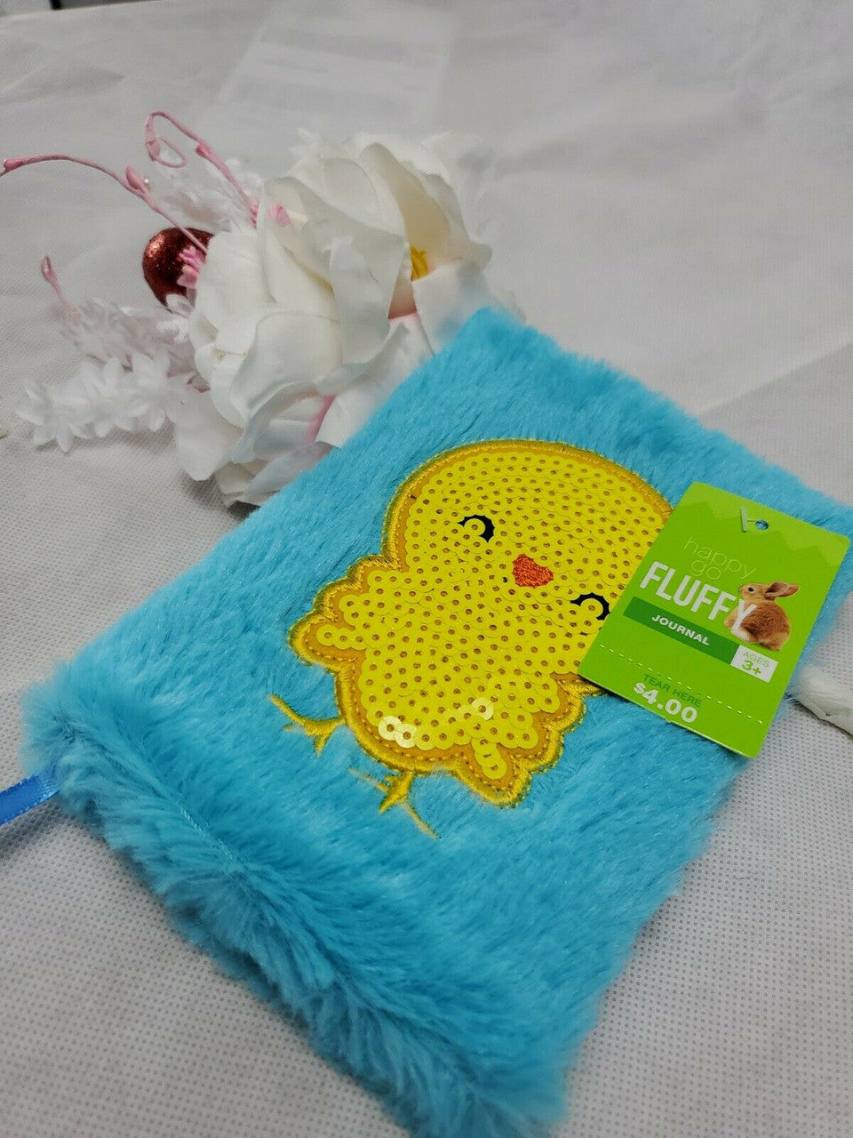 HAPPY GO FLUFFY Fur Puffy Chic Journal Kids Notebook Diary 6” Blue