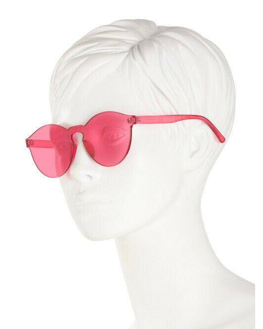 LOOSE LEAF Fashion Sunglasses Pink UV Protection Rimless w/case&pouch