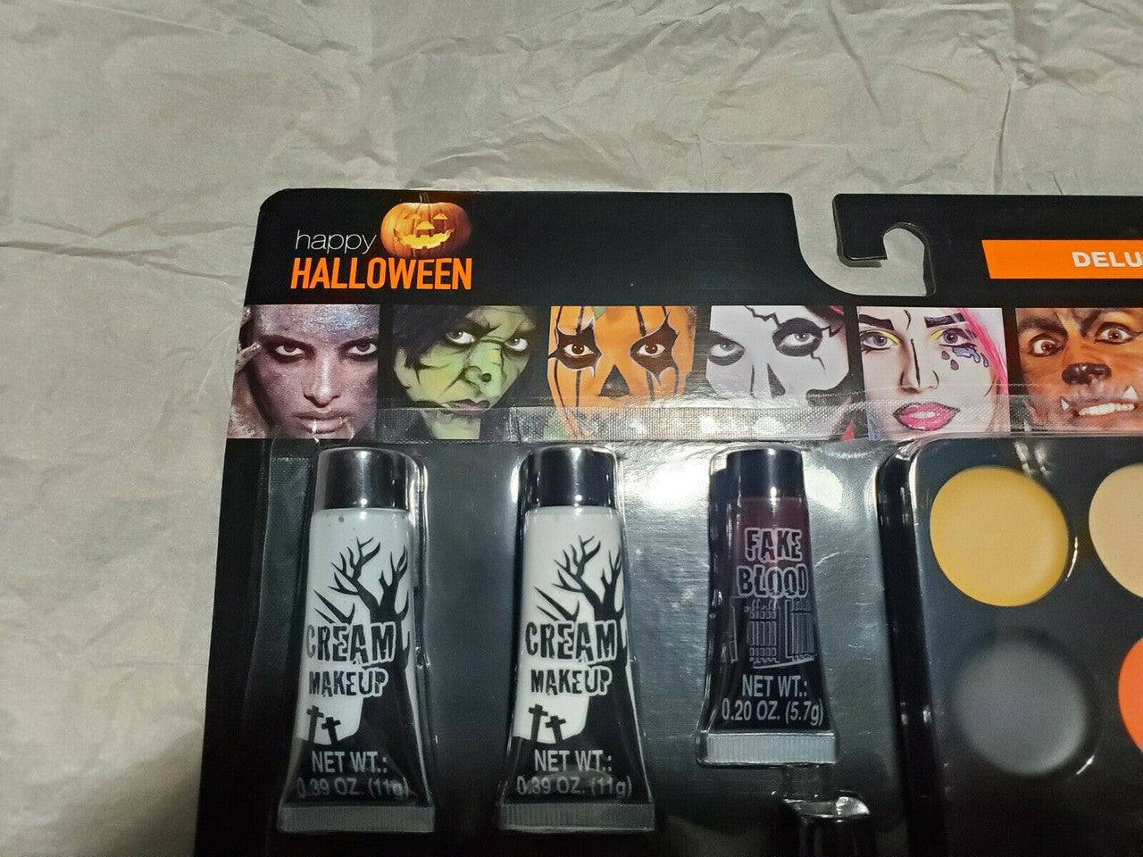 Halloween Deluxe Makeup Kit Grease Face Paint Blood Glitter Gel & HAIR CHALK