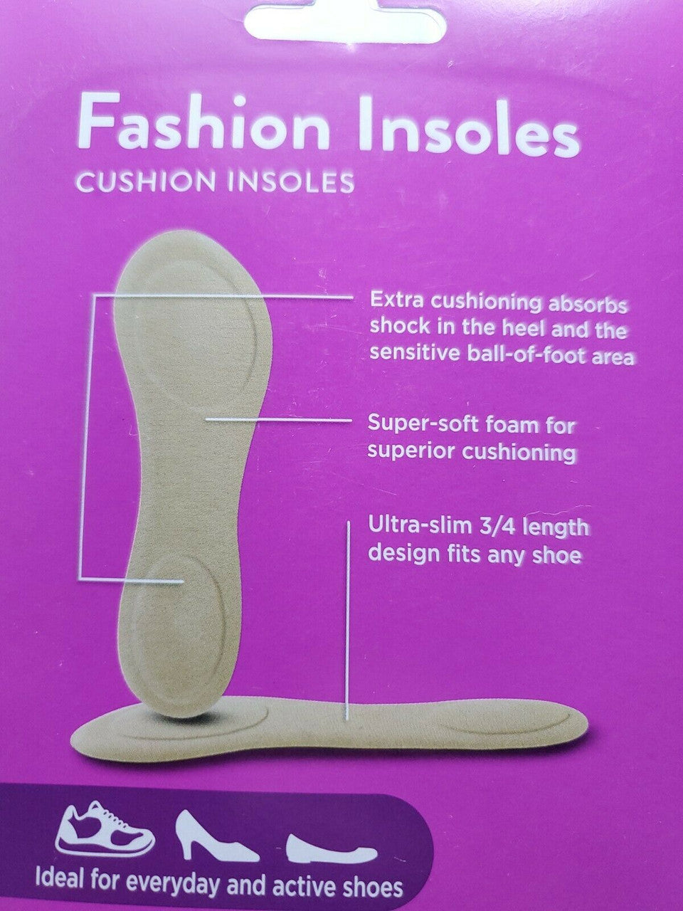 Women Fashion Insoles For Shoes Walgreens 3 Pairs Size 5-11 (C)