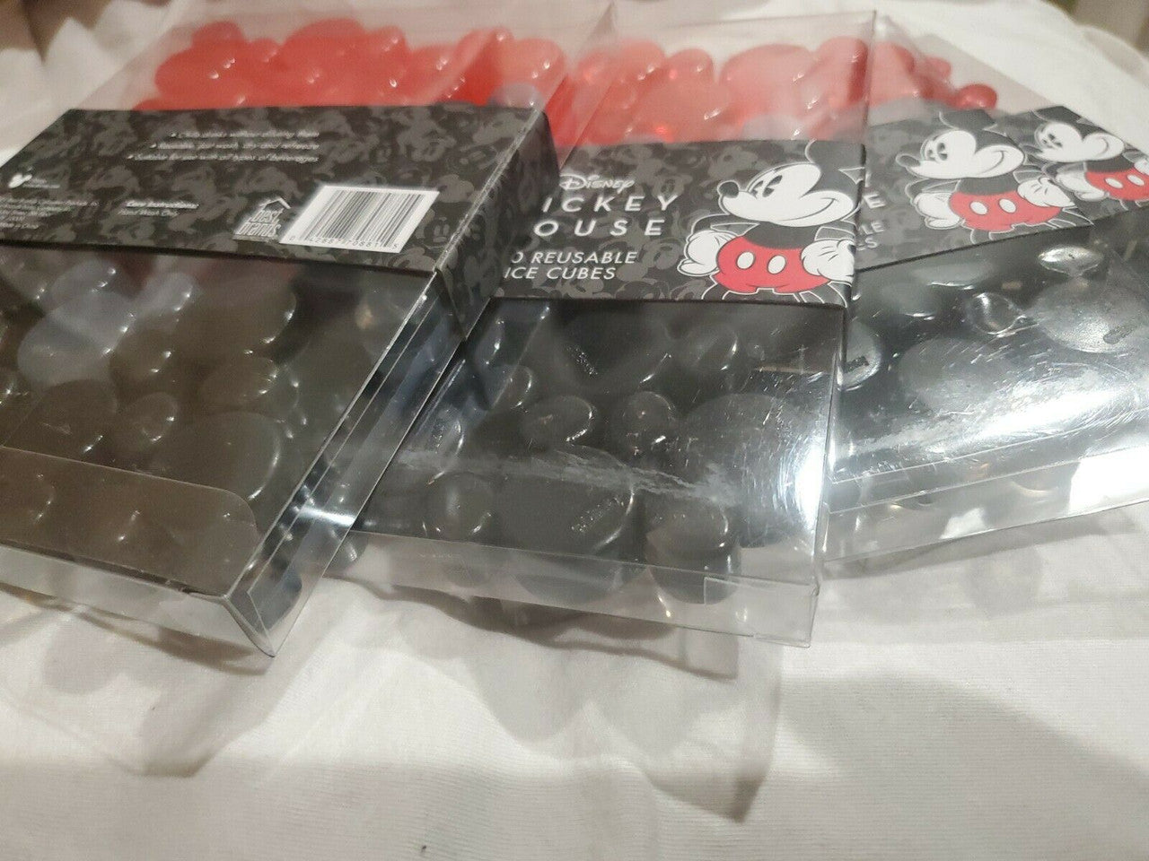 Disney Mickey Mouse Reusable Ice Cubes, 4 packs of 20 Ice Cubes Black & Red