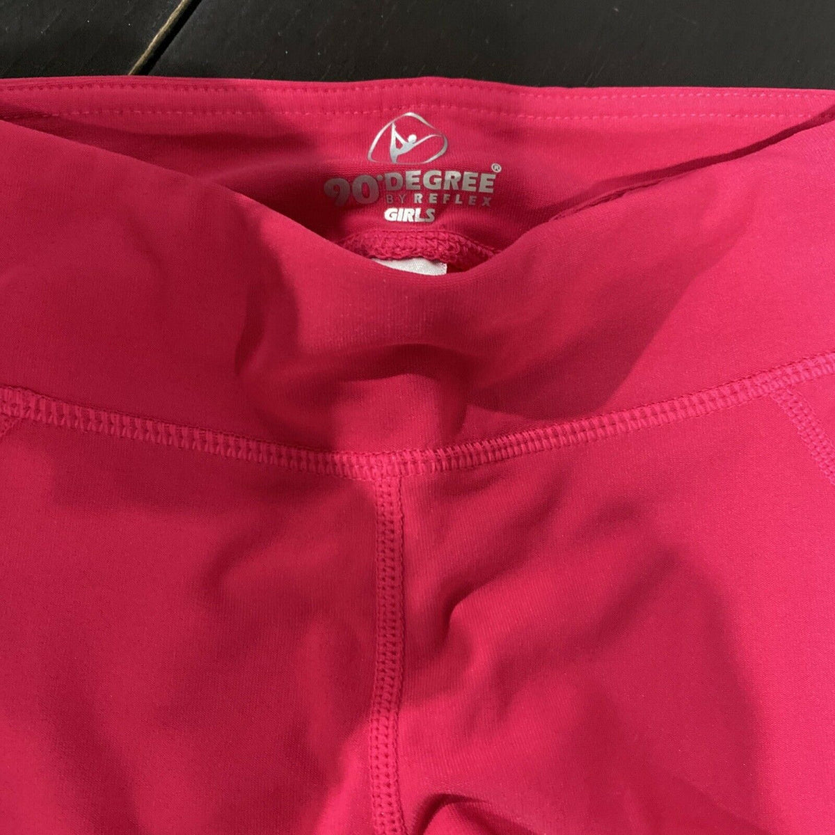 90 Degree Prove Them Wrong Girls S (7/8) Rubine Red Fishnet Tape Capri Joggers