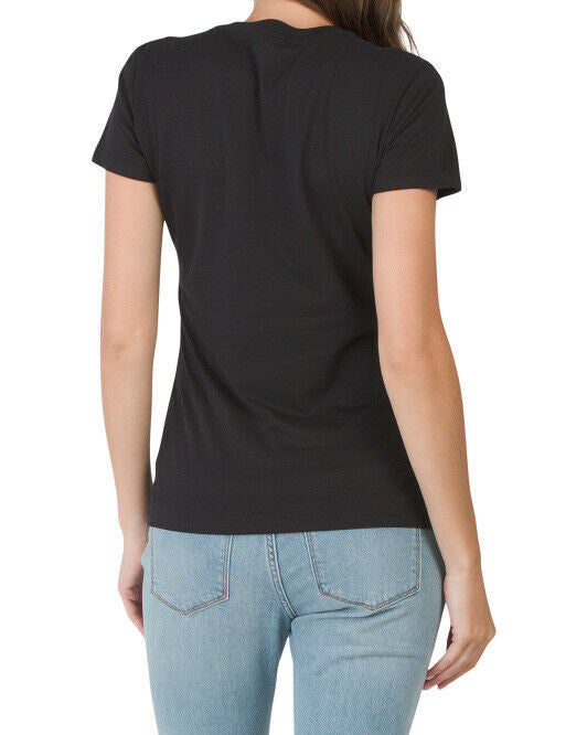 TRUE RELIGION Crystal Slim Crew Neck Tee XXS Onyx rhinestone embellished T-Shirt