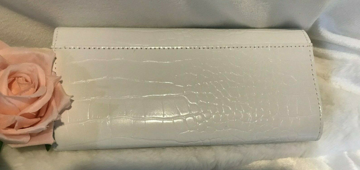 BCBG white snake ZAHARA FLAP WALLET
