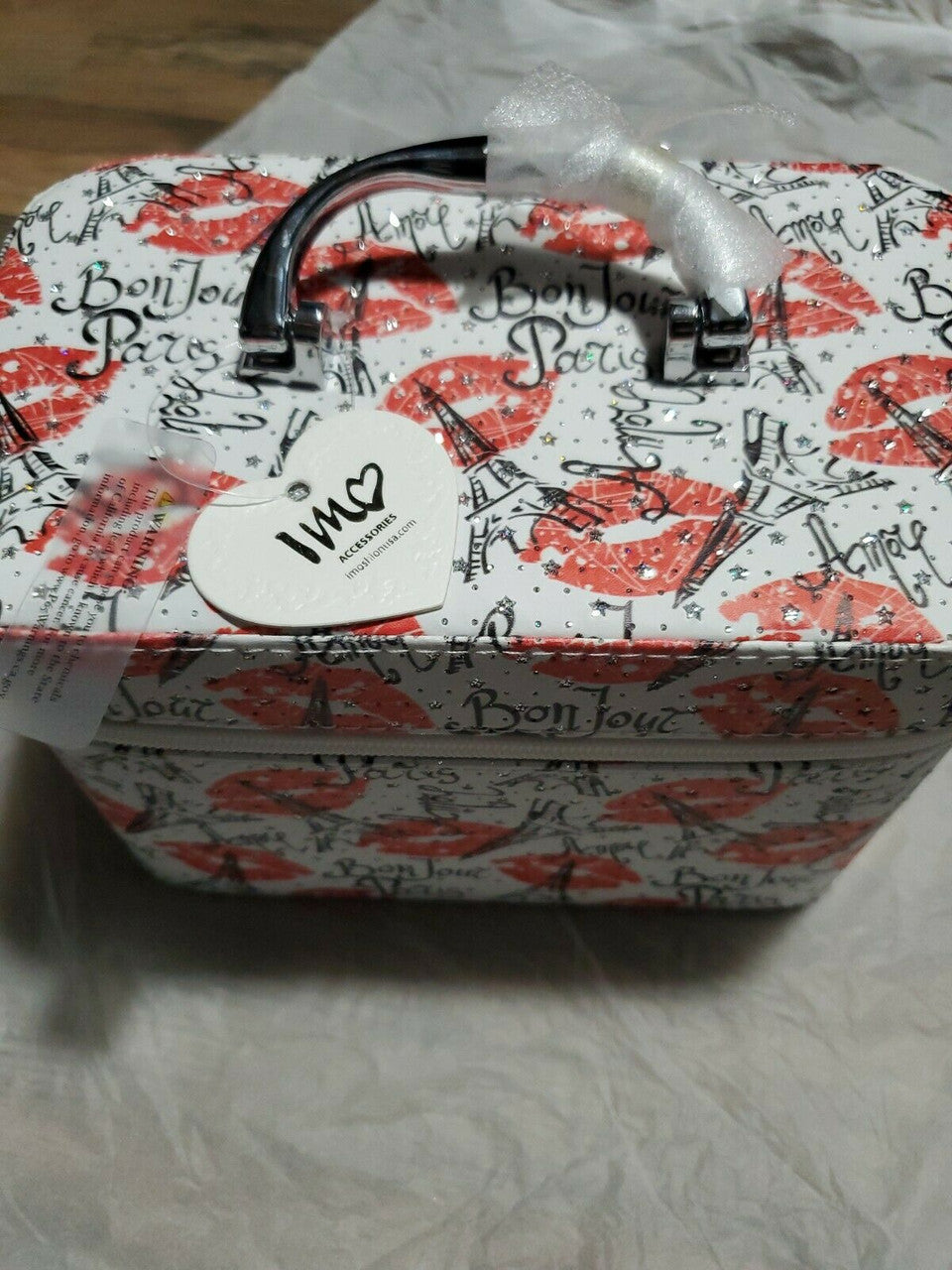 Bon Jour Paris Fashion Makeup Cosmetic Beauty Bag Travel Train Case LM