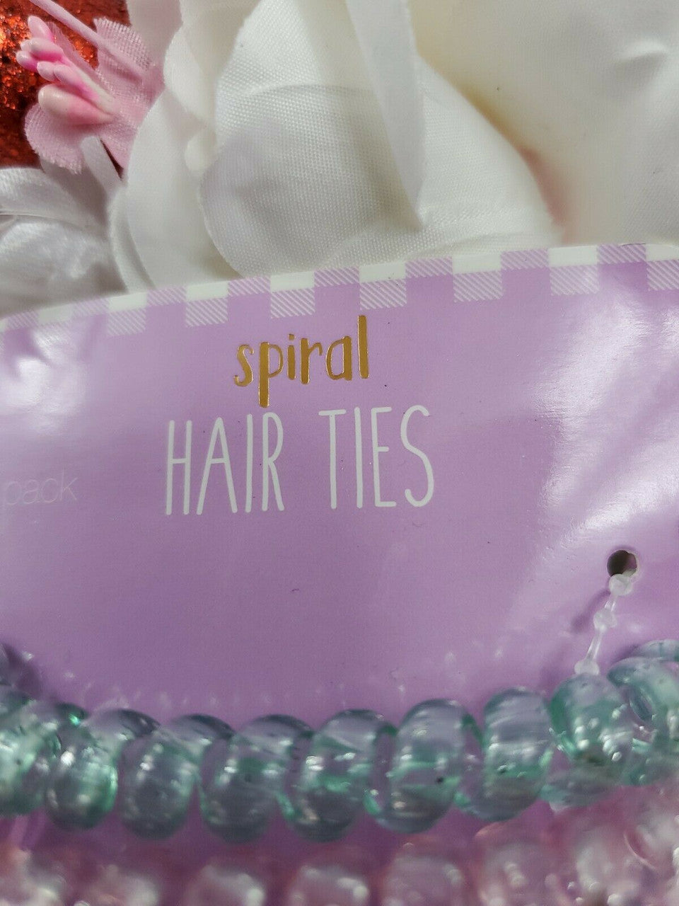 Colored Hair Coils 4PC 2 pack Invisibobble No Trace Spiral Hair Ties Phone Cord