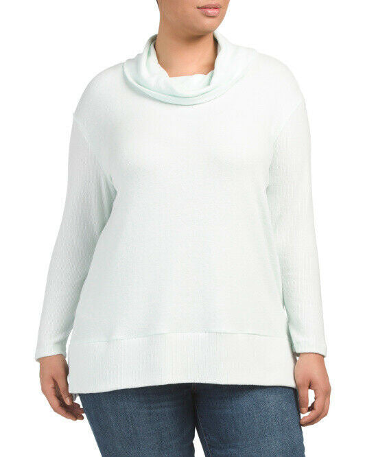 Plus Cowl Neck Top JONES NEW YORK SIGNATURE opal combo Size 1X