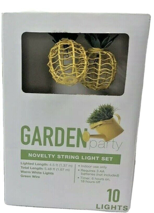 Garden Party Novelty Pineapple String Light Set light length 4.5 ft