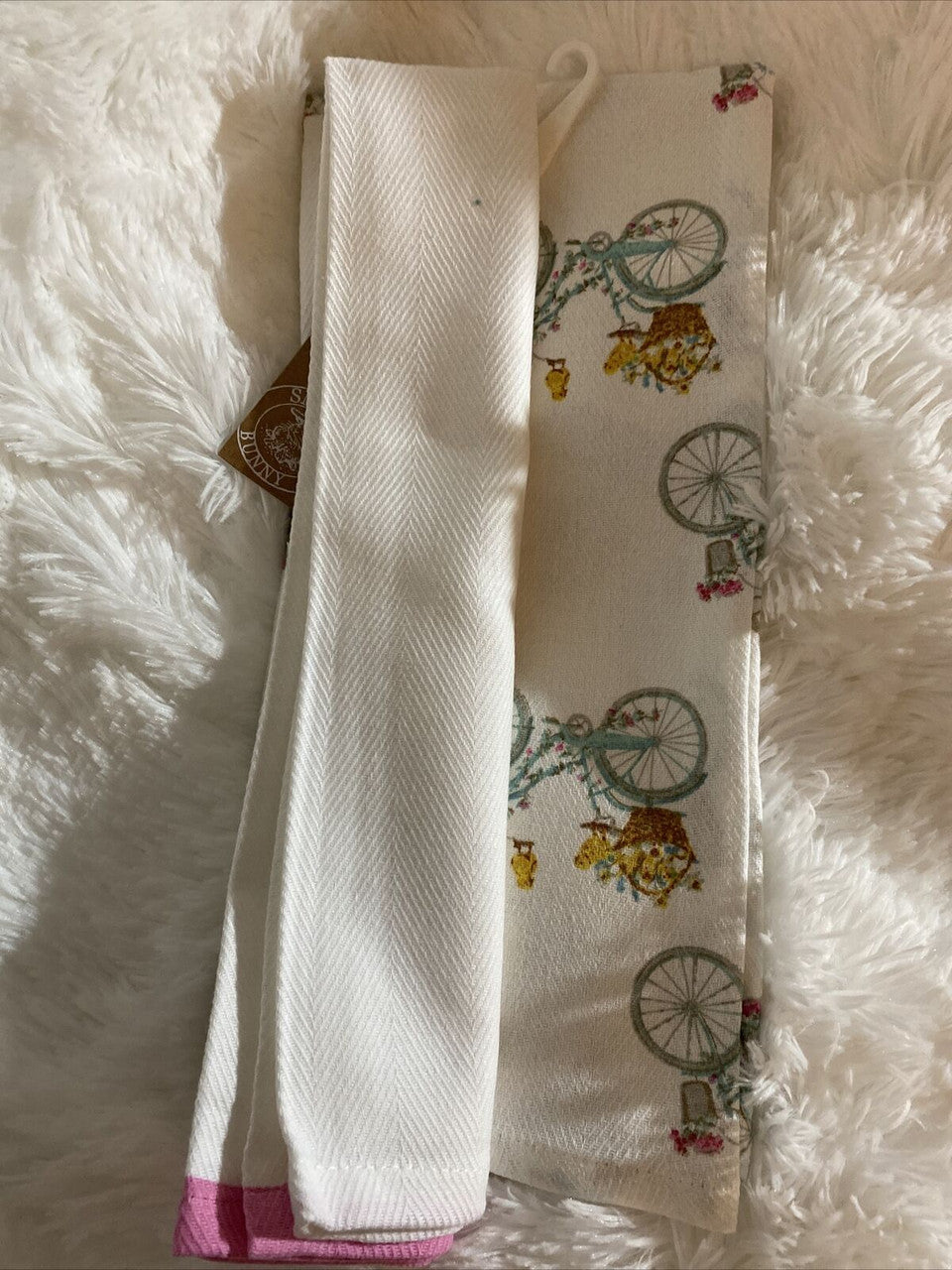 Hello Spring Set Of 2 Towels Snuggle Bunny 18 X 28 Easter