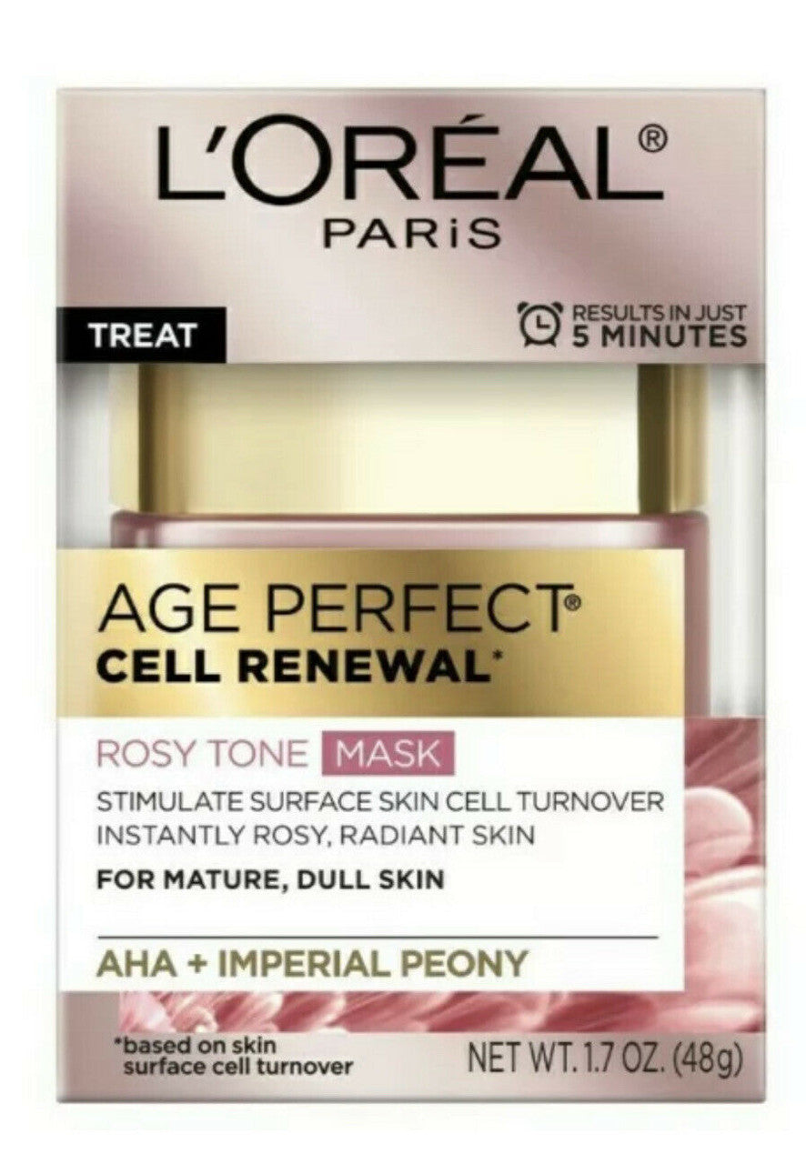 SET OF 4 L'Oreal Paris Age Perfect Cell Renewal Rosy Tone Mask, 1.7 oz