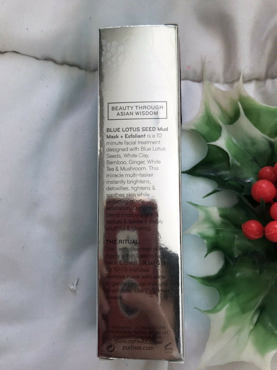 Purlisse Blue Lotus Seed Mud Mask + Exfoliant 10 Minute Facial 1.7 oz