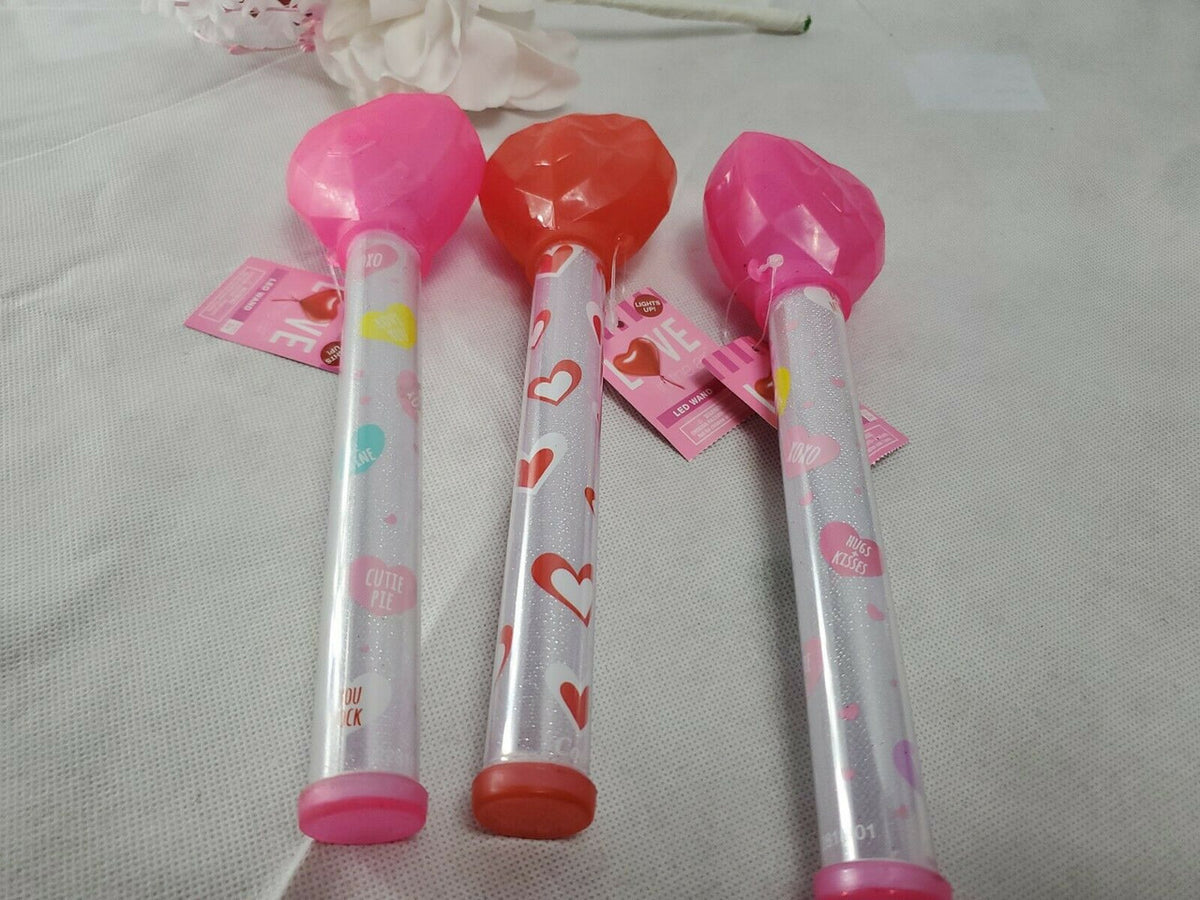 VALENTINE'S DAY In The Air LED WAND Lot of 3 wands 3+