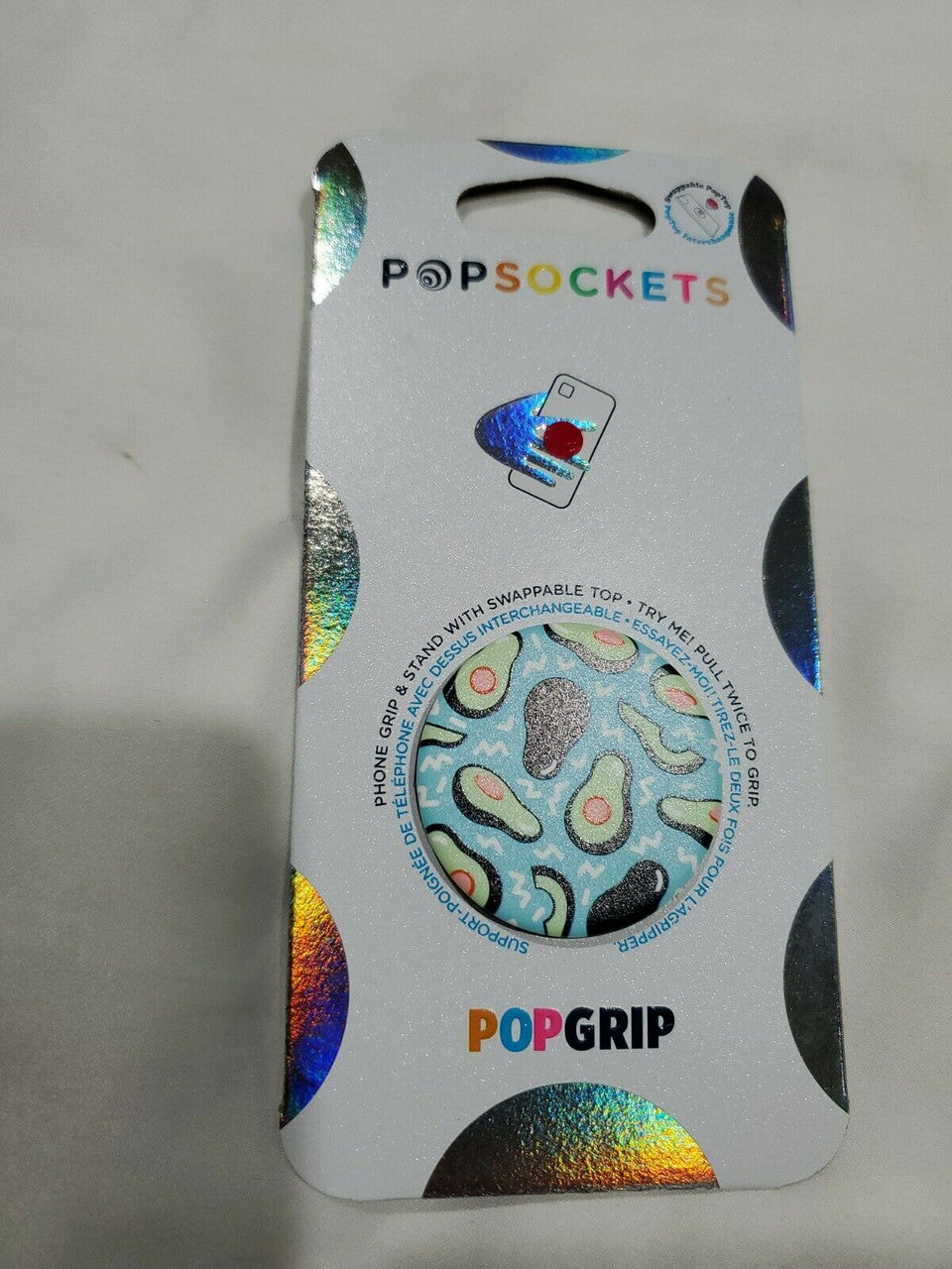 PopSocket Avocado Party Blue Holder Grip PopSocket Swappable Top AUTHENTIC!