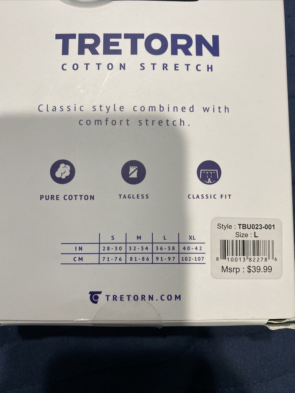 TRETORN Pure Cotton 3pc Boxer Briefs L Black