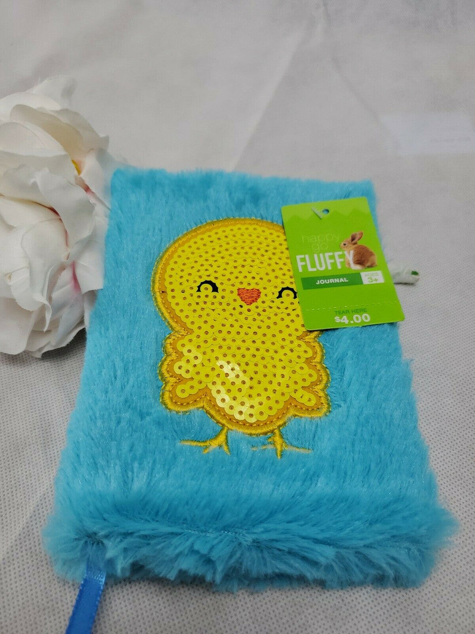HAPPY GO FLUFFY Fur Puffy Chic Journal Kids Notebook Diary 6” Blue