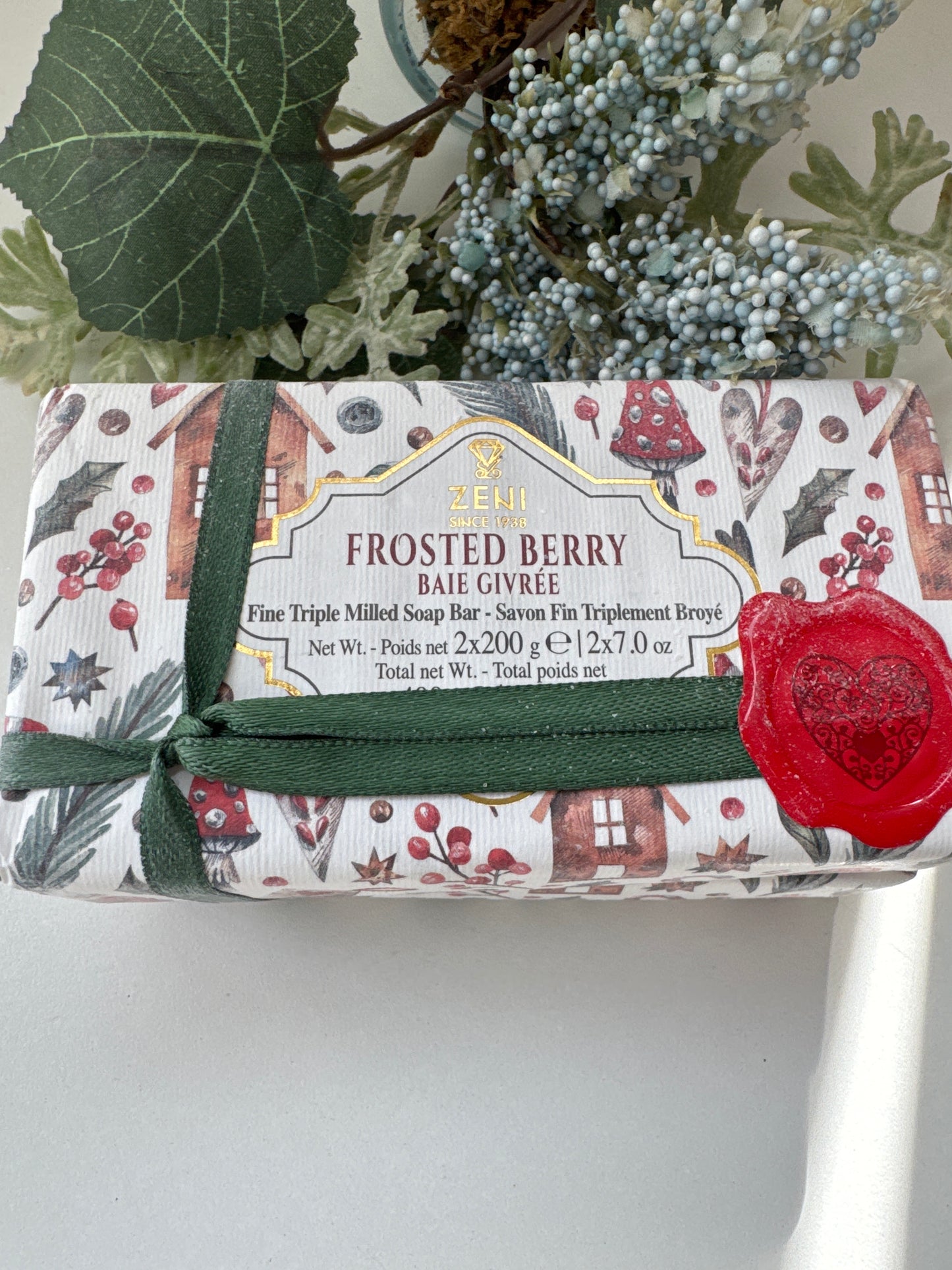 2pc Frosted Berry Scented Soap Set | Triple-Milled Luxury Soap, Holiday Gift