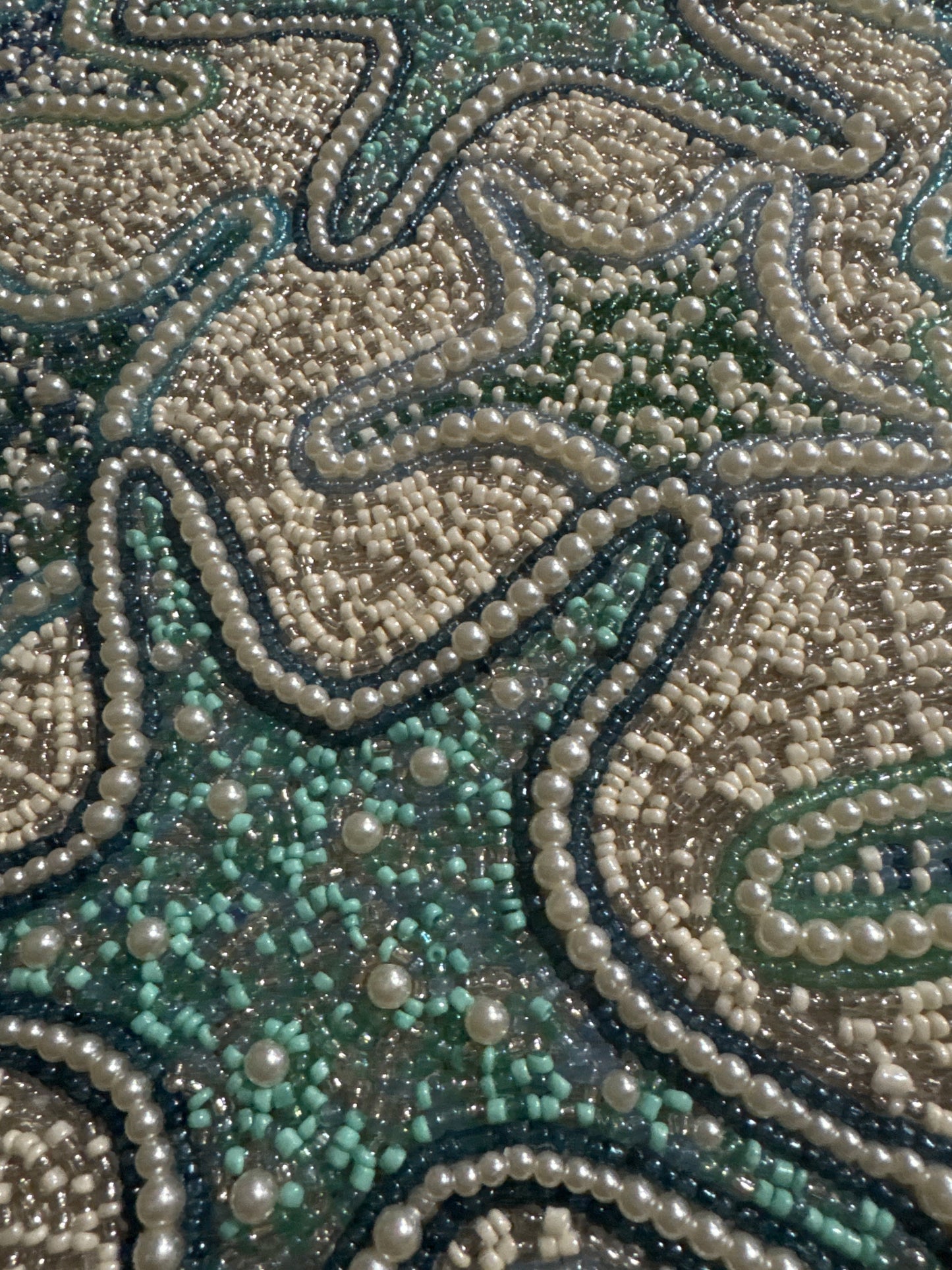 Round Starfish Beaded Placemat – 15" Coastal Table Decor | Elegant Dining Accent