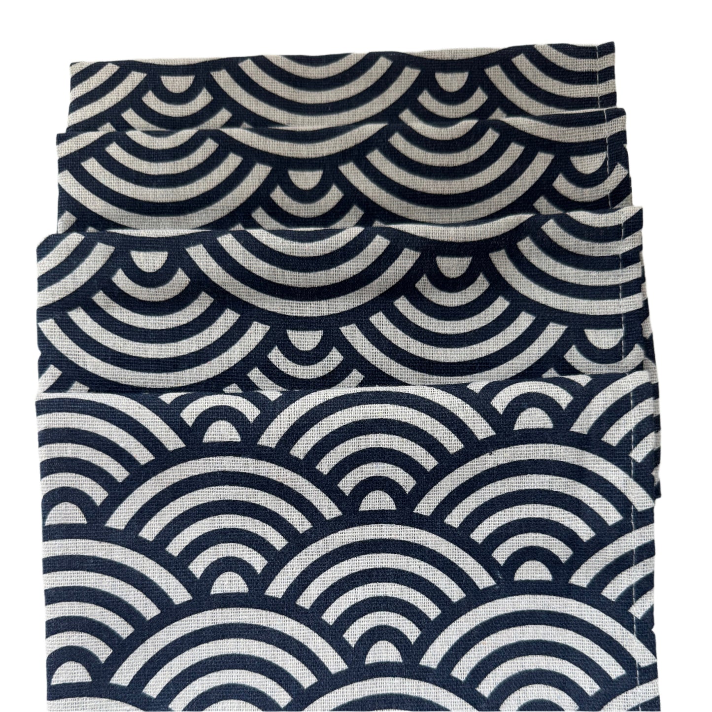 Japanese Napkins 16" x 16" 4 pcs Navy Blue/White Shell