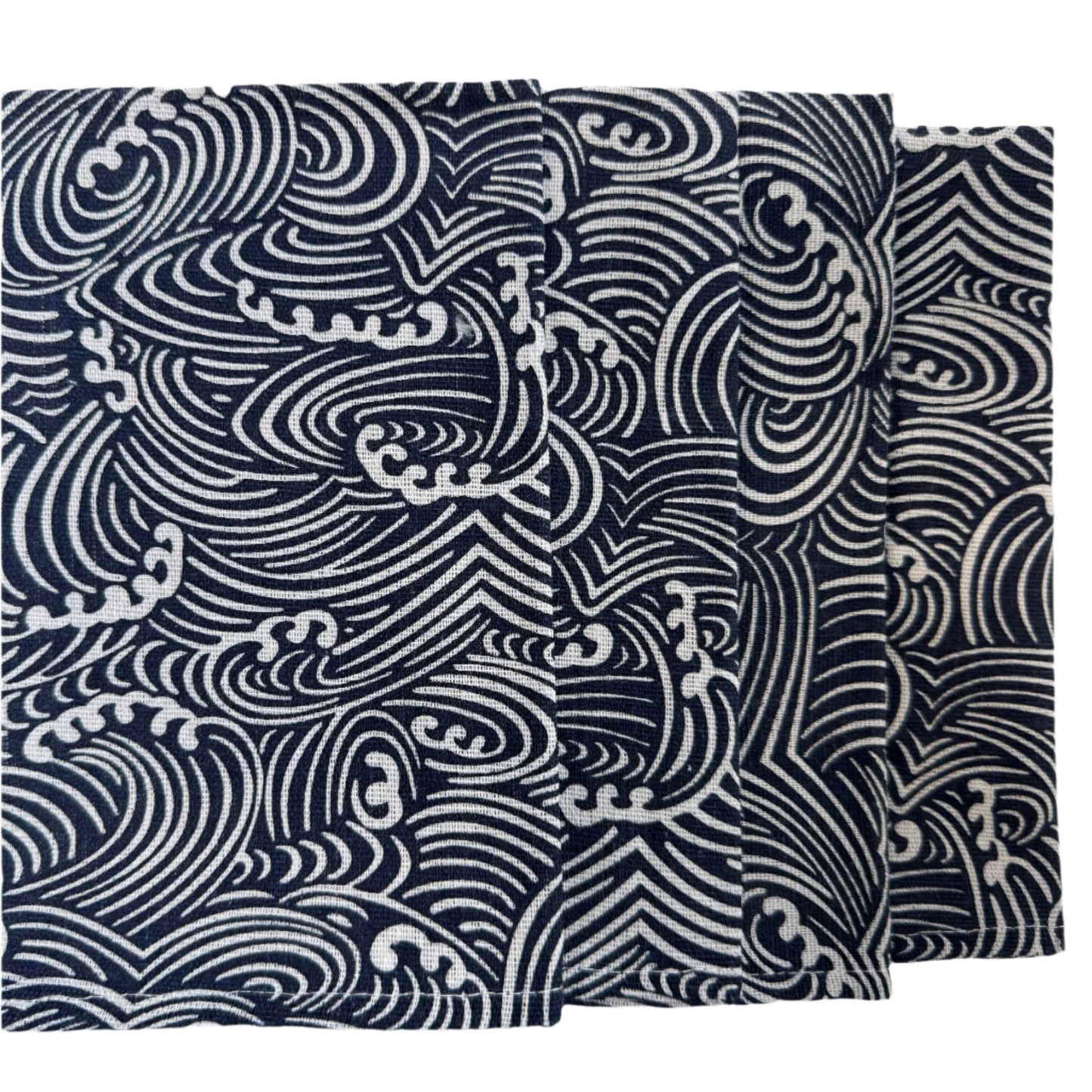 Japanese Napkins 16" x 16" 4 pcs Navy Blue/White