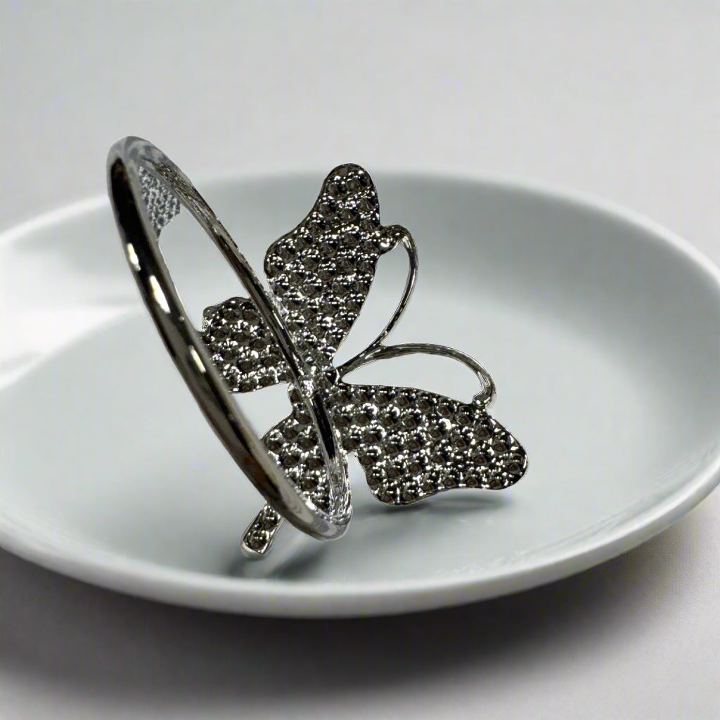 Butterfly Napkin Rings , Silver color, 6 pcs