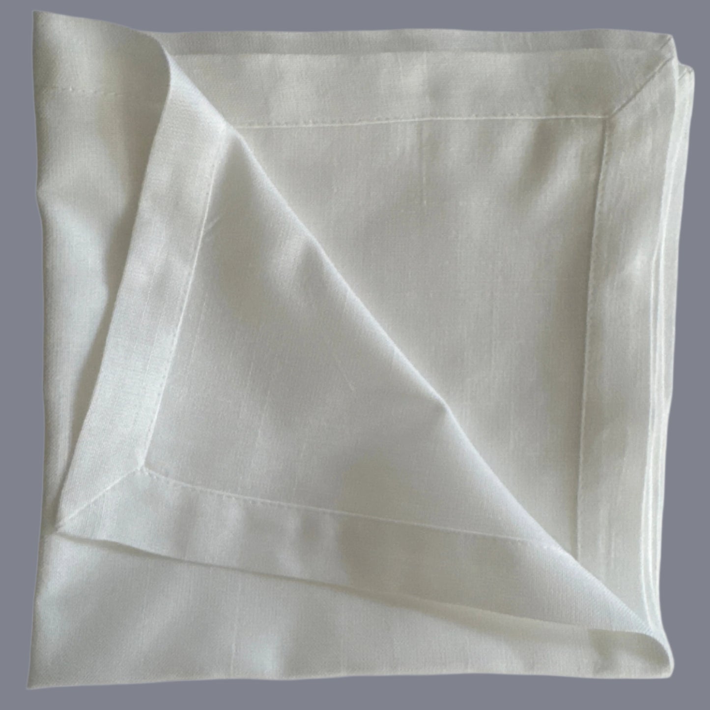 Set of 4 100% Linen Cloth Dinner Napkins – Natural White, 17"x17"