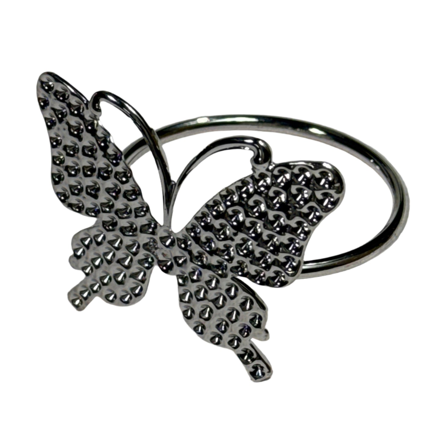 Butterfly Napkin Rings , Silver color, 6 pcs