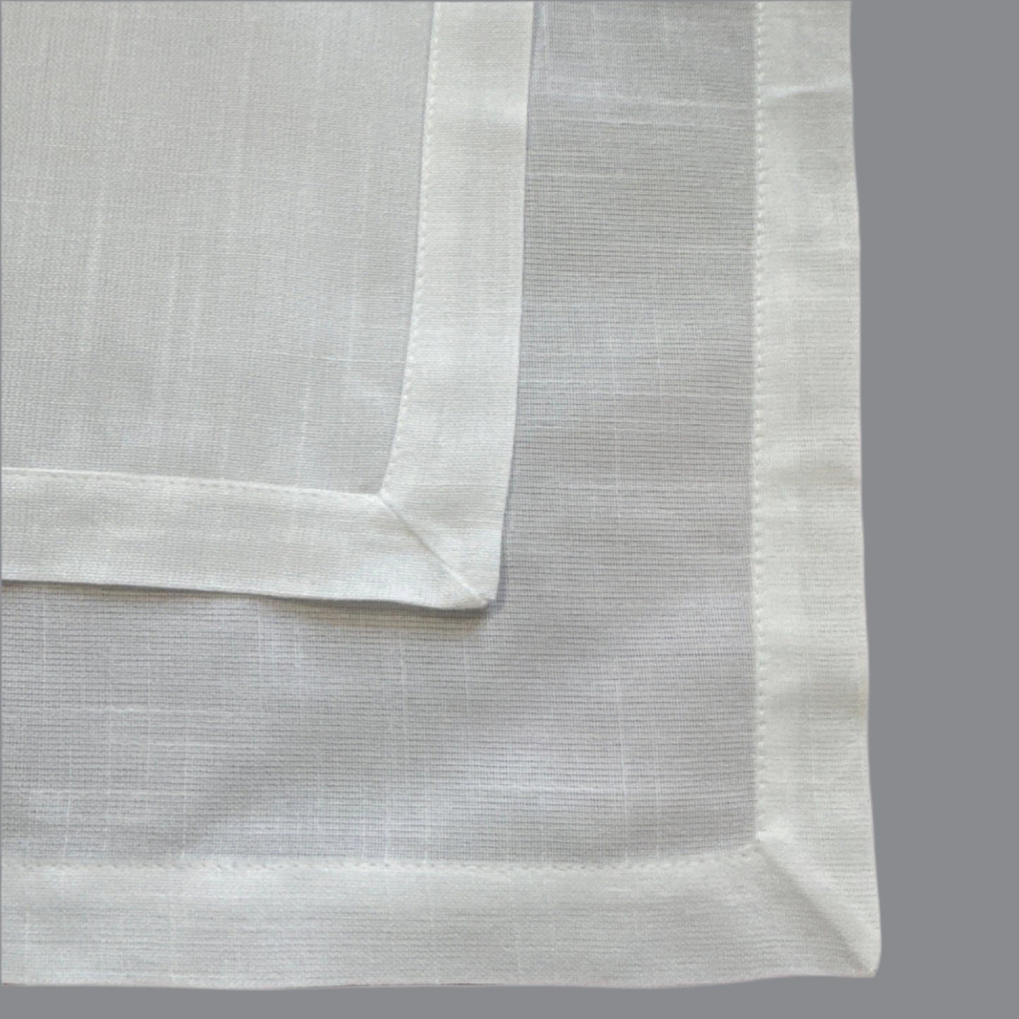 Set of 4 100% Linen Cloth Dinner Napkins – Natural White, 17"x17"