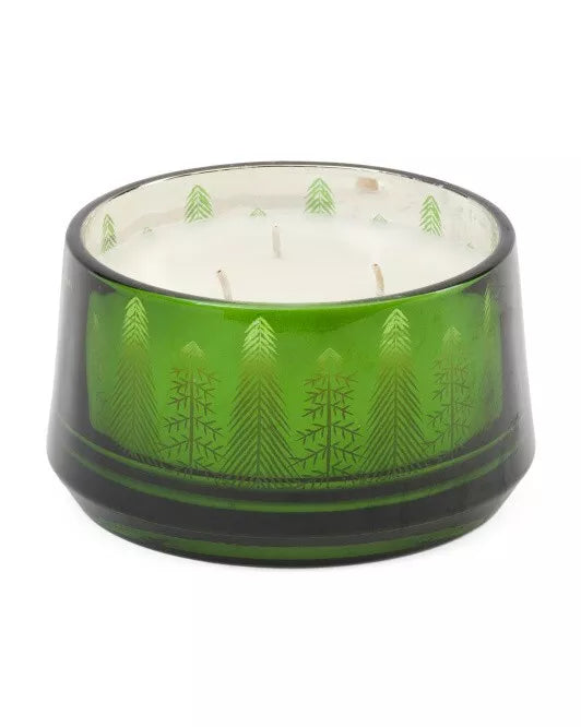 18oz Pine and Sage Candle – Hand-Poured 3-Wick Candle with Christmas Tree Motif