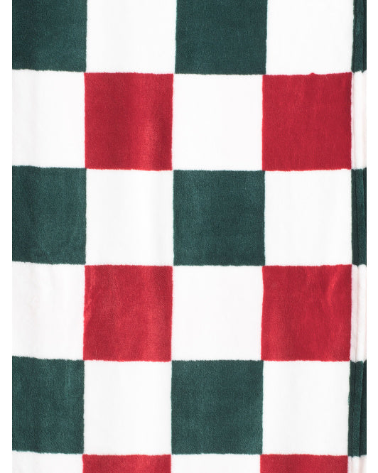 Oversized Plush Checkered Throw Blanket – Two-Tone Design, 50” x 70”